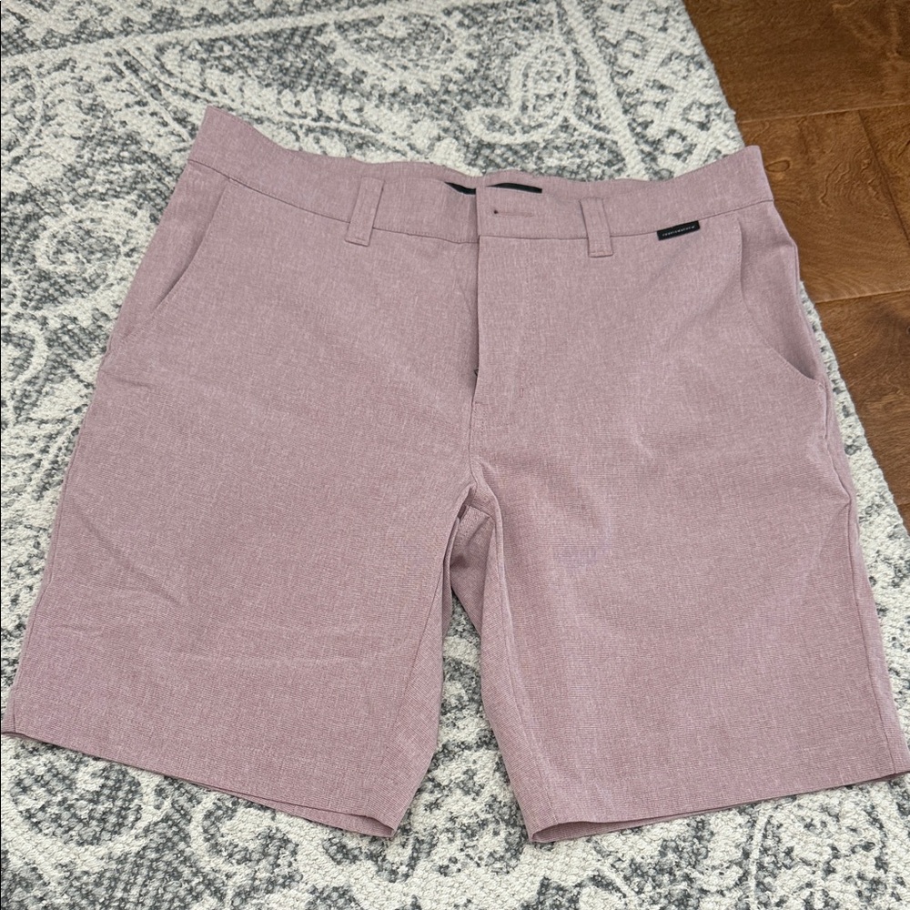 Travis Mathew Light Pink Flat Front Shorts